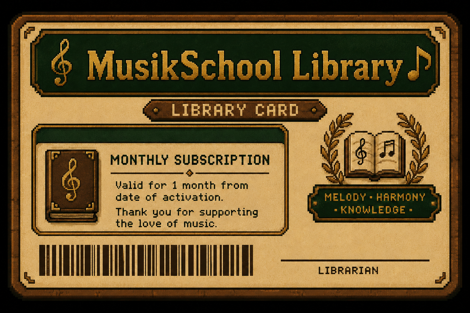 Monthly Subscription Card